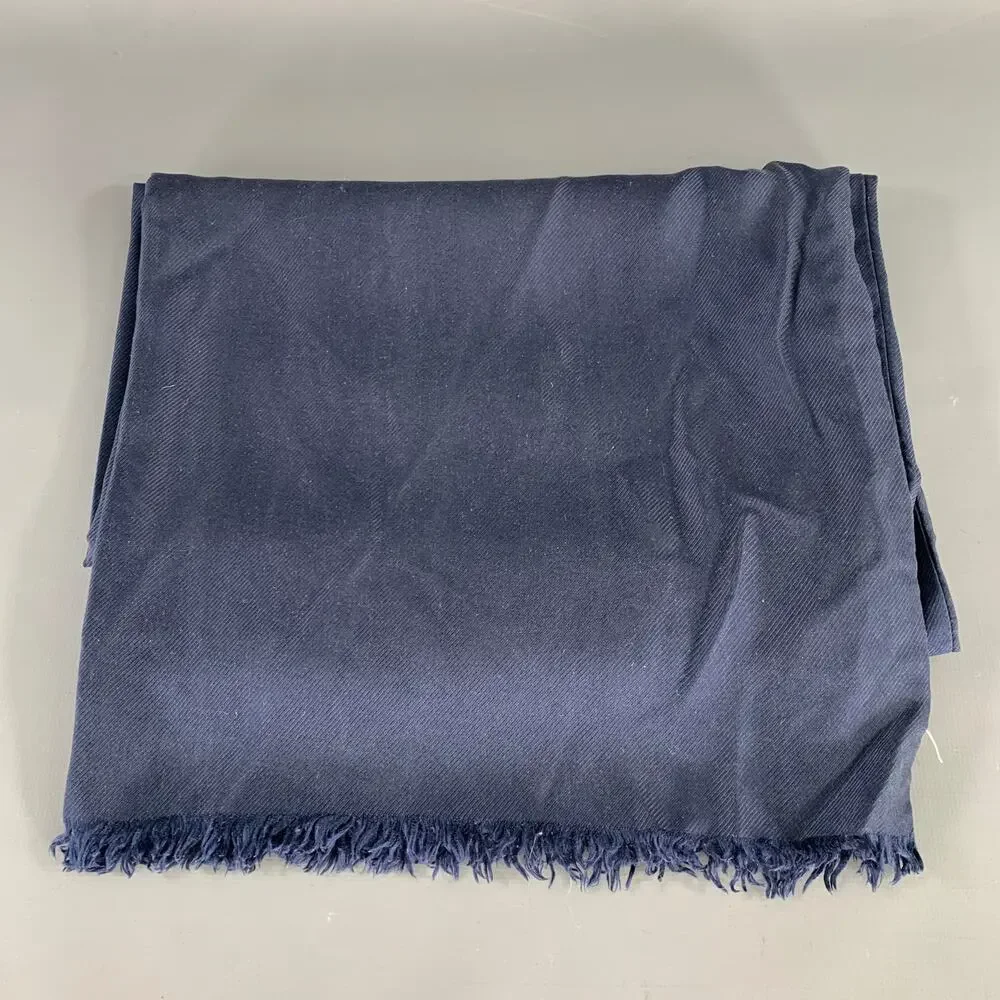 NO BRAND Navy Silk Blend Scarves